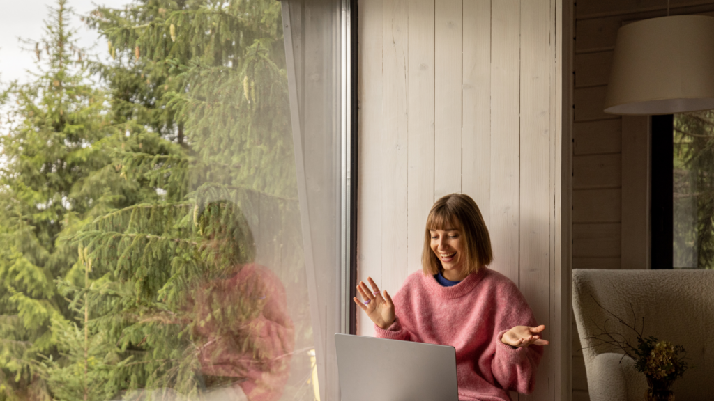 A client receiving a personalized package at a shoot location.