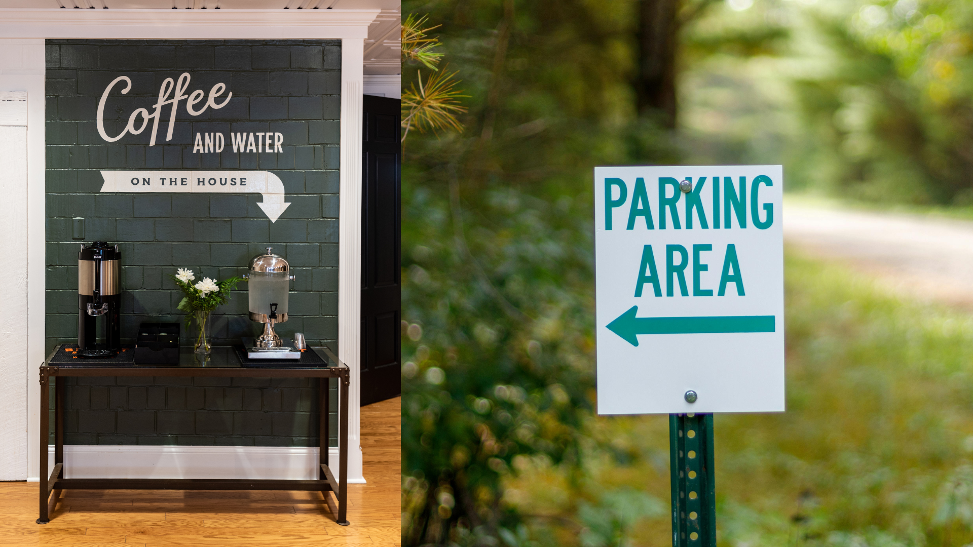 A cozy corner with a coffee maker, tea selection, and light snacks available for clients.
