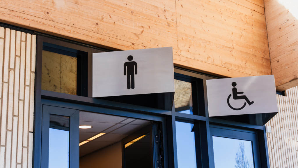 An accessible restroom for a photoshoot location