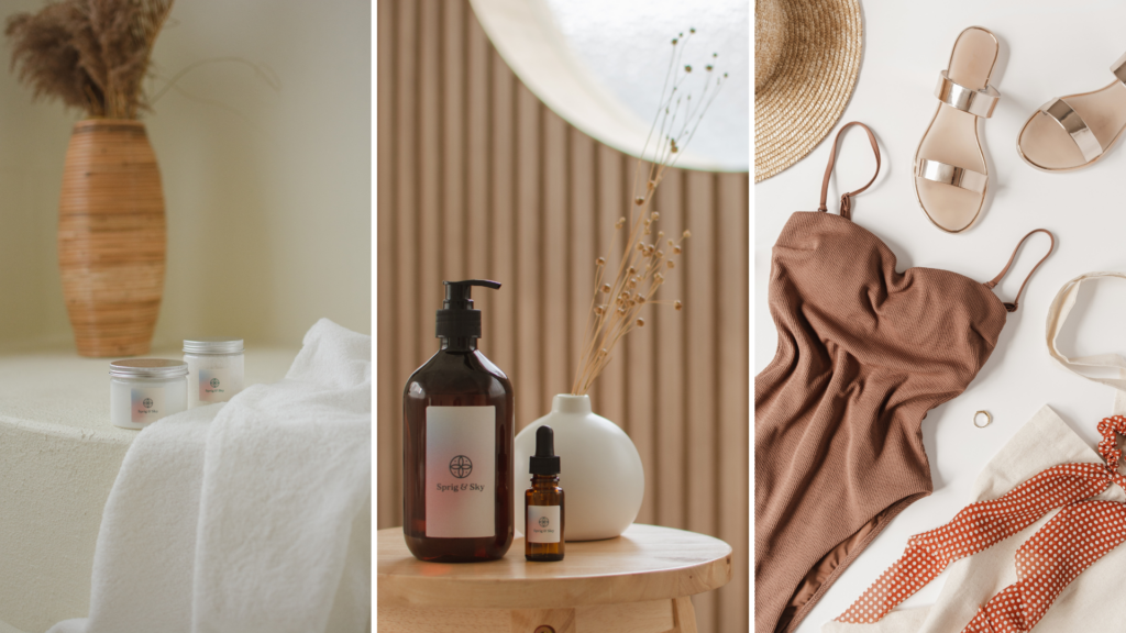 Before-and-after shots showcasing the transformation of a space for different shoots.