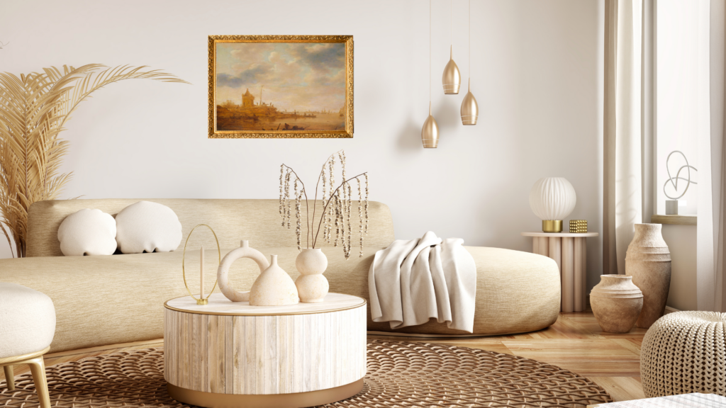  A shoot location with diverse artwork and textiles from various cultures.