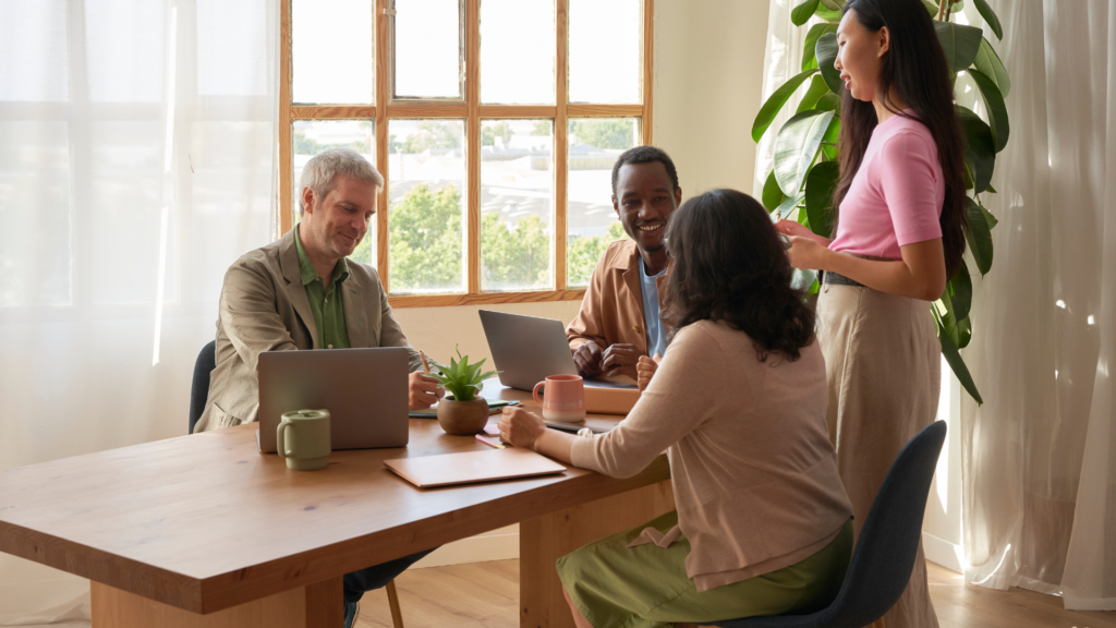 A host maintaining a professional tone while interacting with a client.