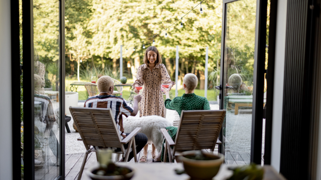  A host providing providing complimentary refreshments